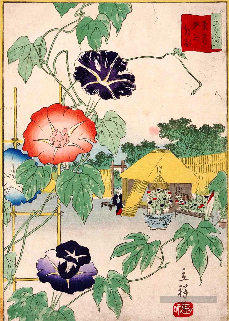 la gloire du matin Utagawa Hiroshige décoration florale Peintures à l'huile